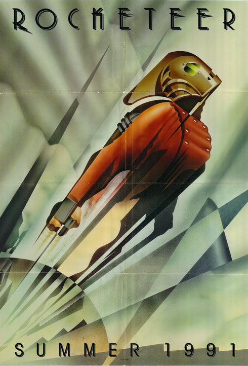 rocketeer 1991 glossy advance sheet poster folded